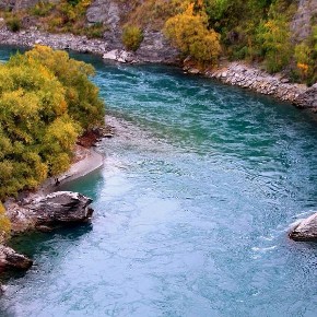 A river running through a valley.