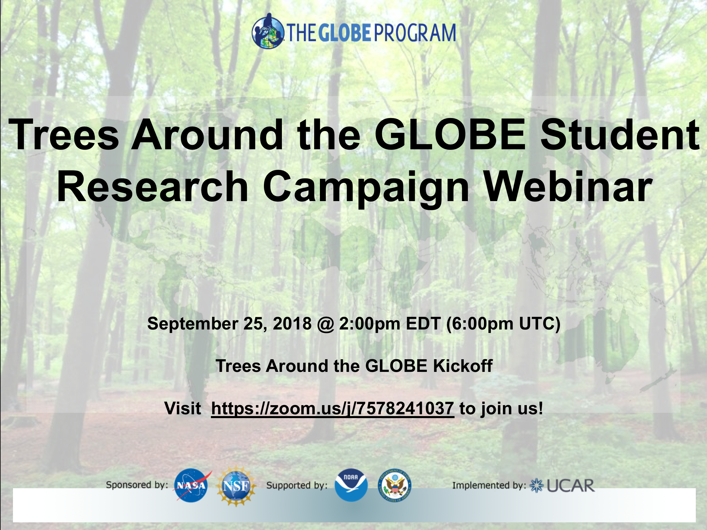 Trees Around the GLOBE webinar graphic