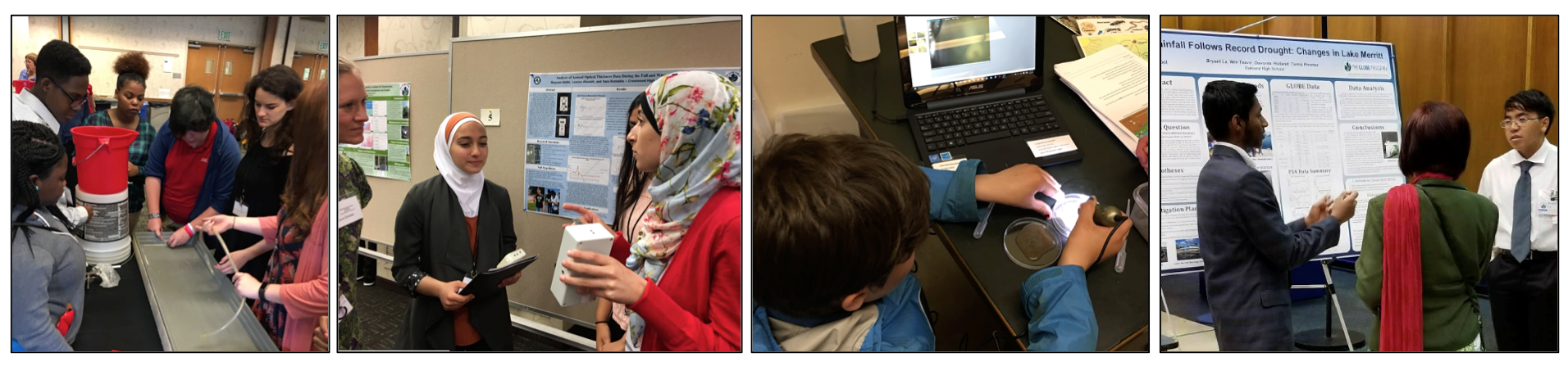 students practicing science